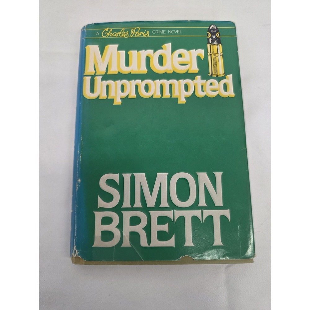 Simon Brett Murder Unprompted 1982 Scribner Hardcover DJ Charles Paris Mystery